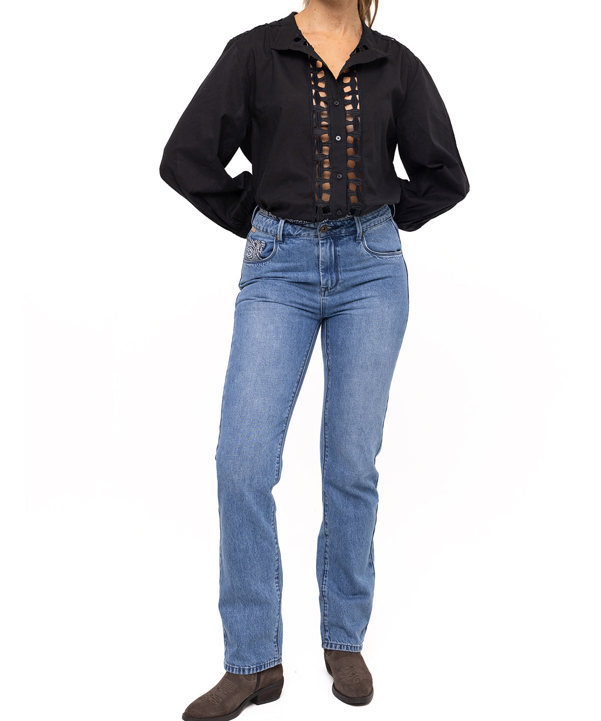 Jeans Natural Flex Mujer Oliviastripe Azul Rockford