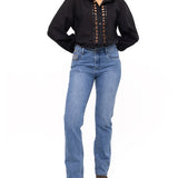 Jeans Natural Flex Mujer Oliviastripe Azul Rockford