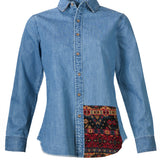Blusa Algodón Orgánico Mujer Cali Azul Rockford