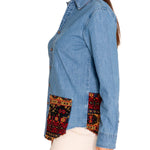 Blusa Algodón Orgánico Mujer Cali Azul Rockford