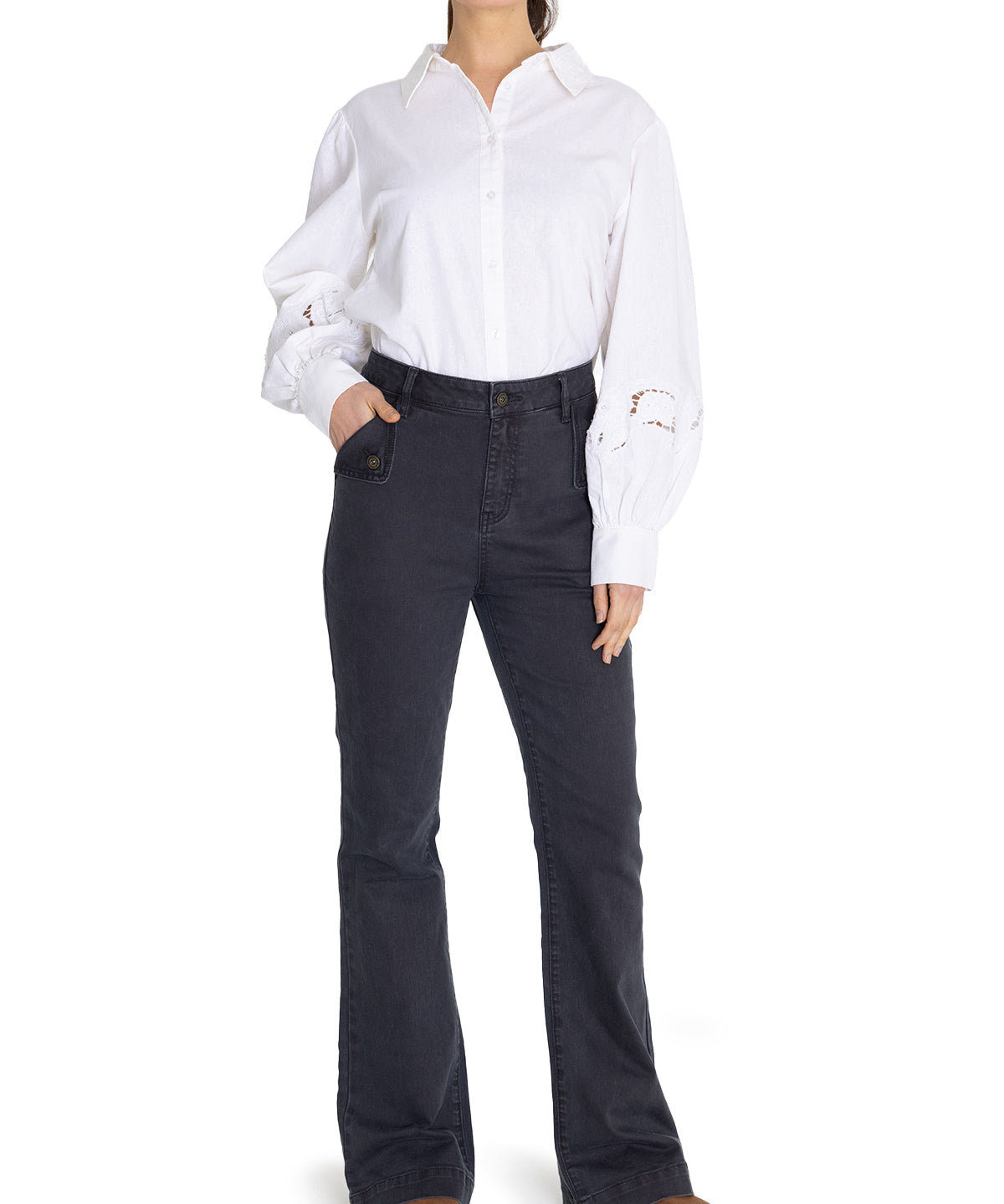 Jeans Algodón Orgánico Mujer Brick Gris Oscuro Rockford