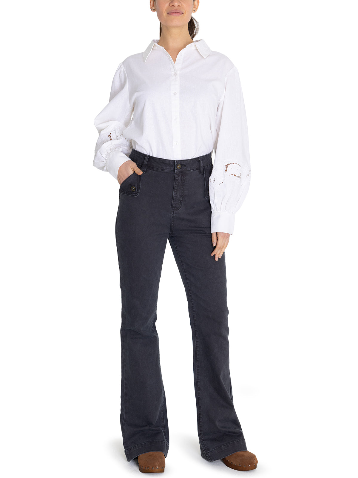 Jeans Algodón Orgánico Mujer Brick Gris Oscuro Rockford