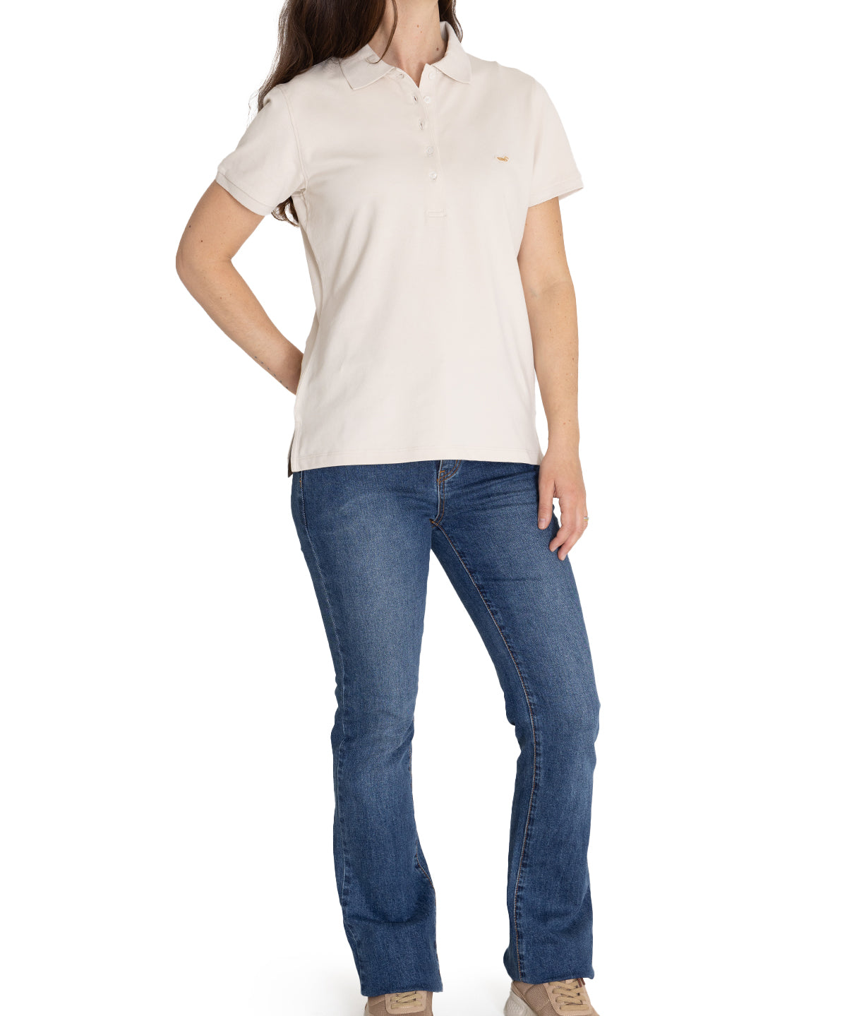 Polera Algodón Pima Mujer Sandie Beige Rockford