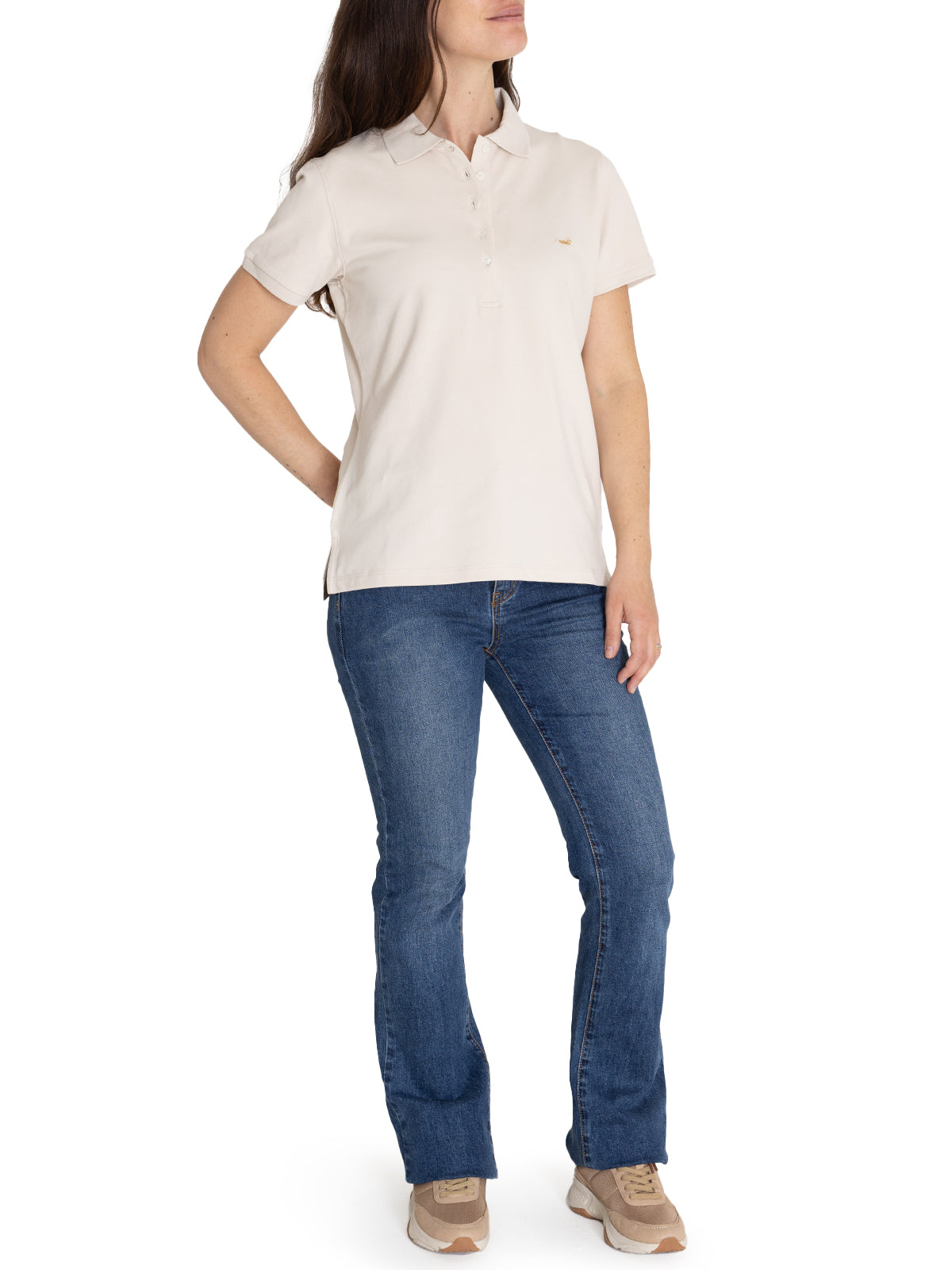 Polera Algodón Pima Mujer Sandie Beige Rockford