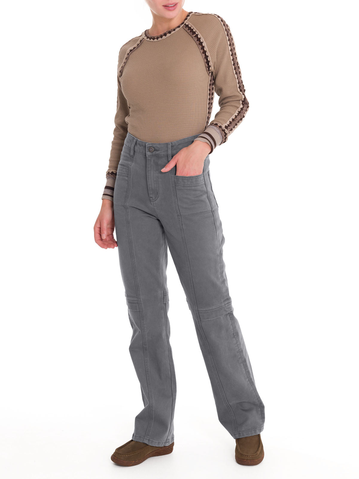 Jeans Algodón Mujer Traful Gris Rockford