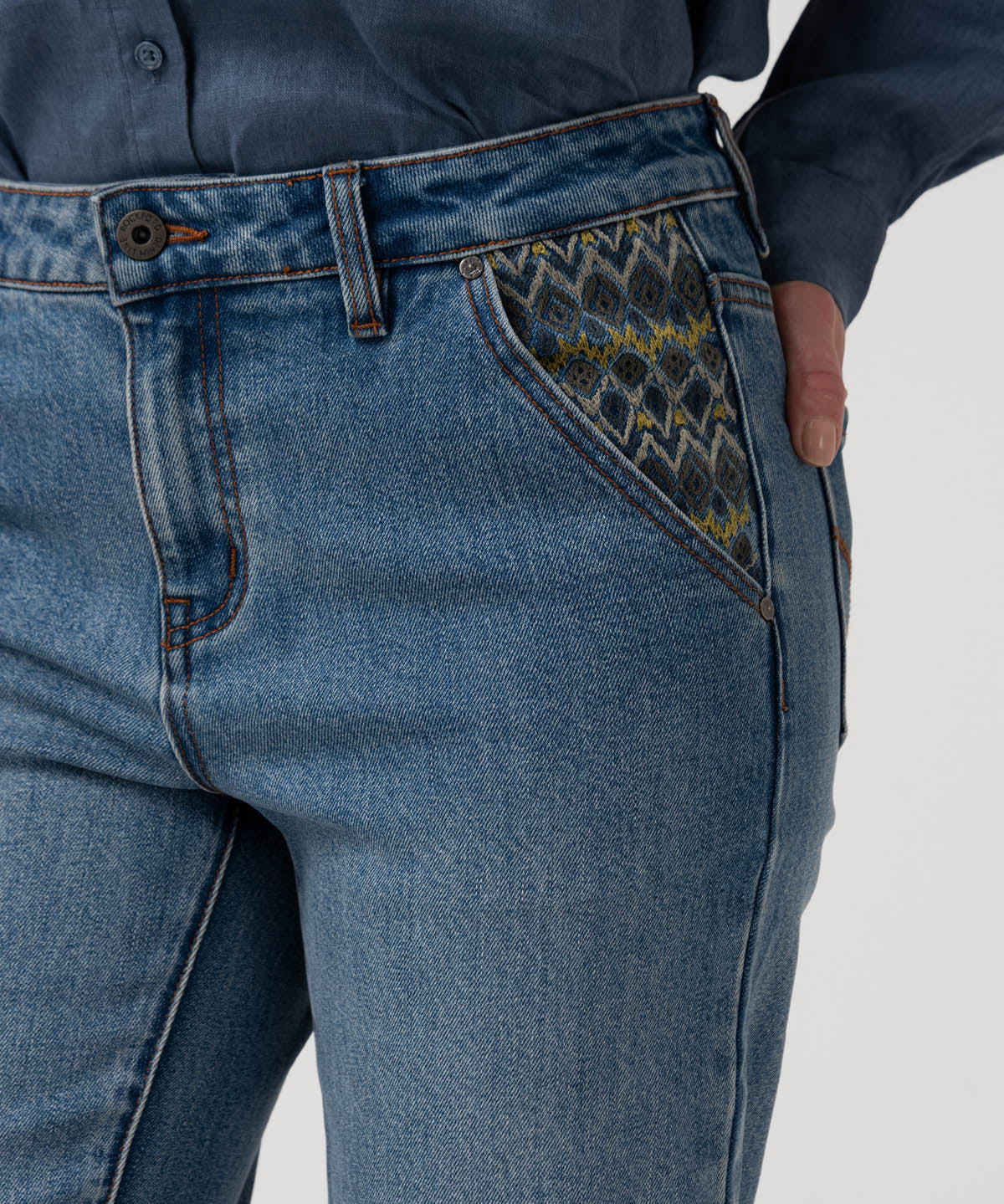 Jeans Algodón Mujer Fitz Azul Rockford