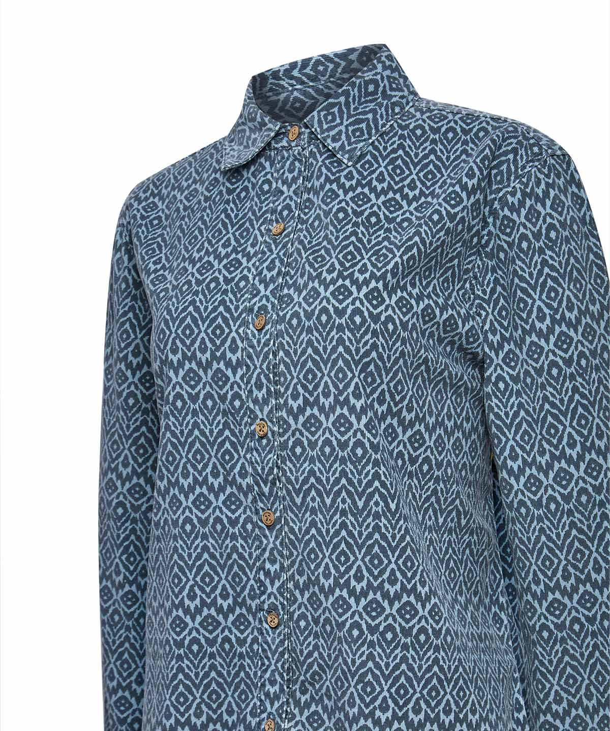 Blusa Algodón Mujer Genario Azul Rockford