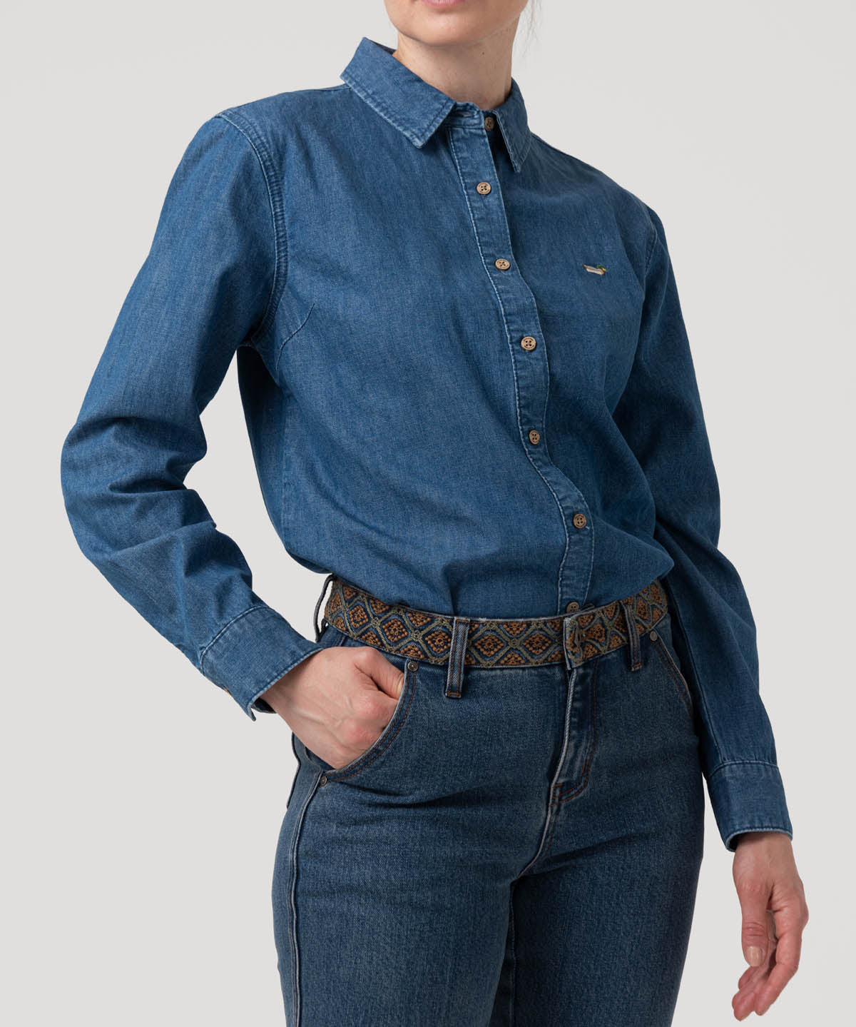 Blusa Algodón Mujer Blume Azul Rockford