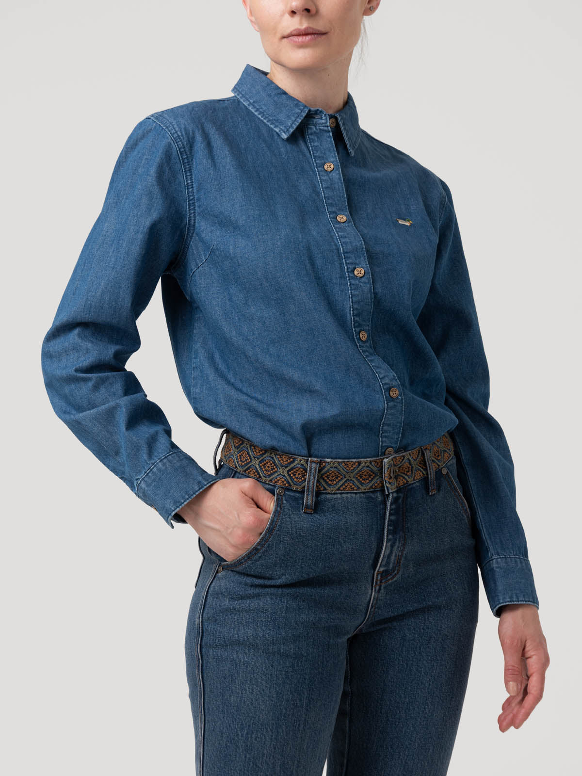 Blusa Algodón Mujer Blume Azul Rockford