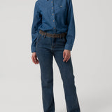 Blusa Algodón Mujer Blume Azul Rockford