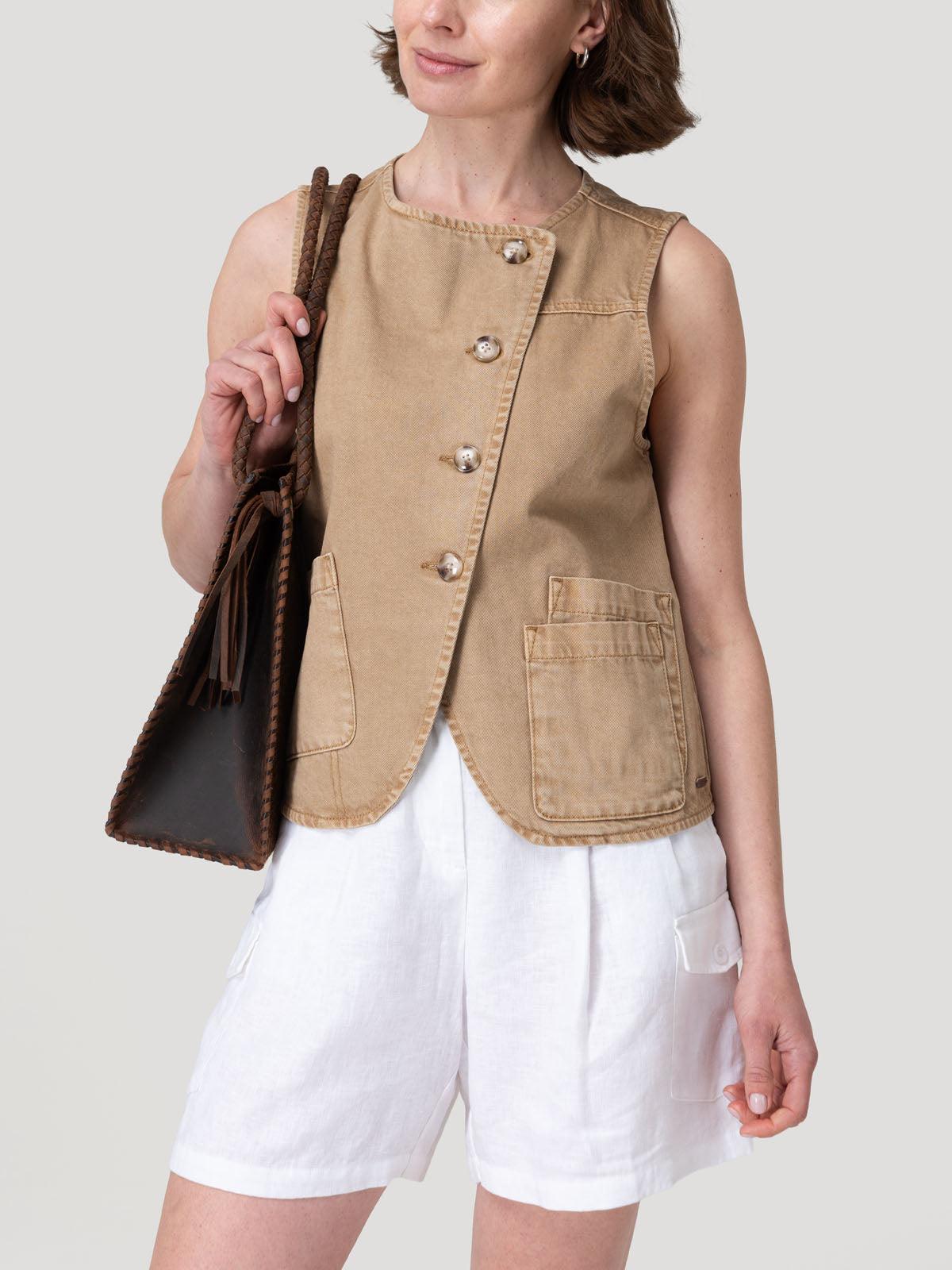 Blusa Algodón Orgánico Mujer Boravest Café Rockford