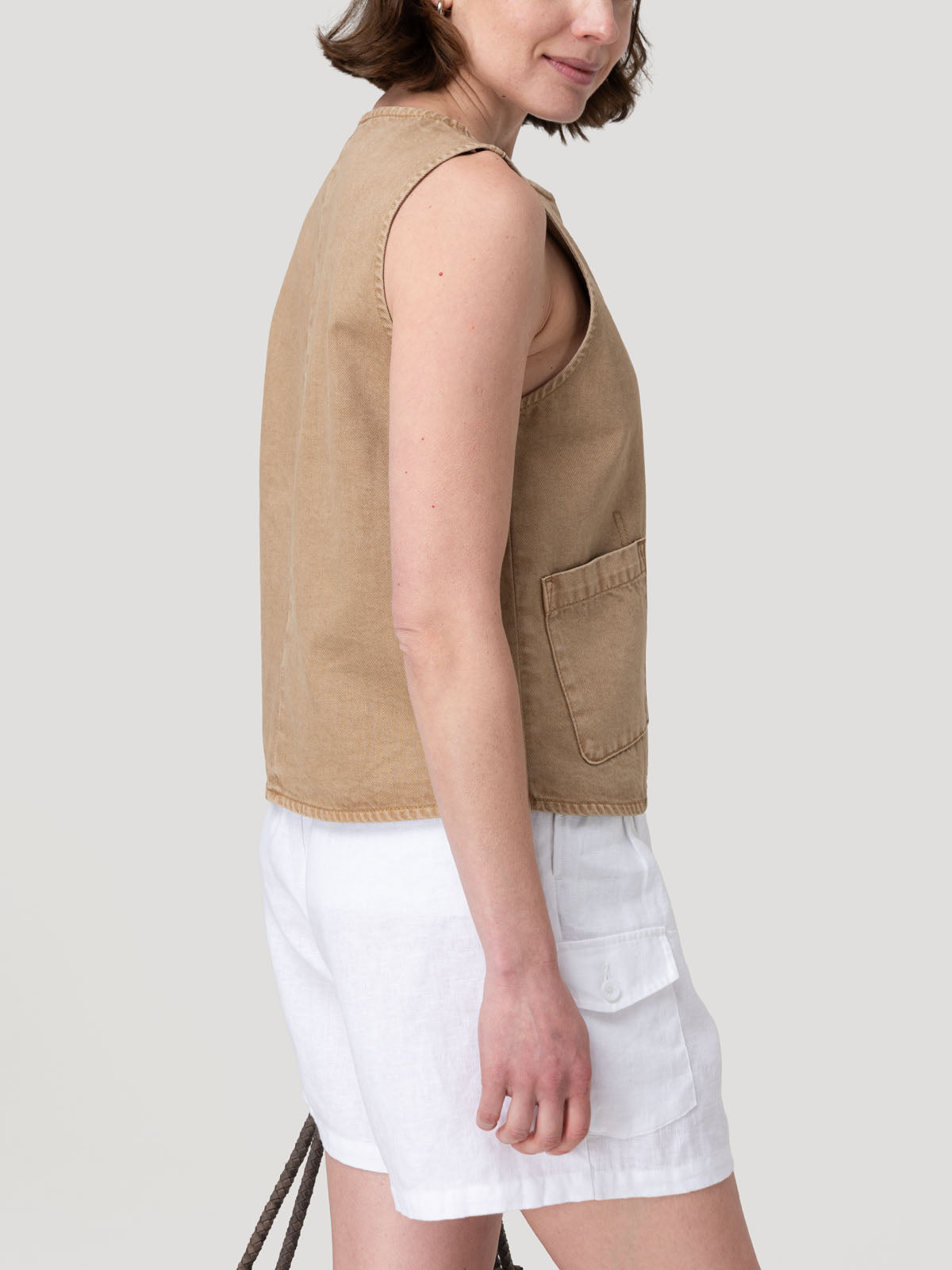 Blusa Algodón Orgánico Mujer Boravest Café Rockford