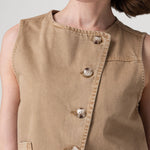 Blusa Algodón Orgánico Mujer Boravest Café Rockford