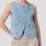 Blusa Algodón Orgánico Mujer Boravest Azul Rockford