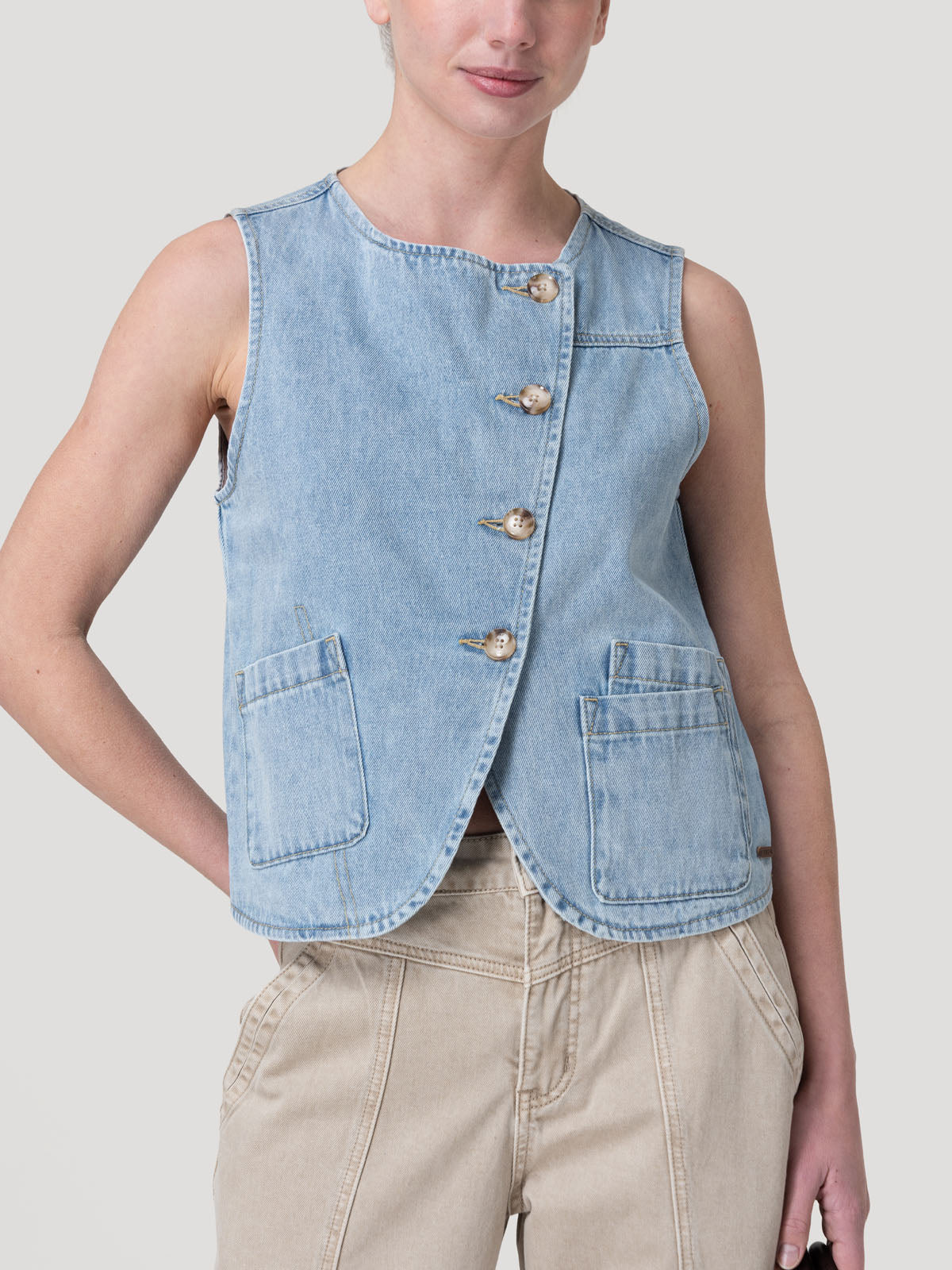 Blusa Algodón Orgánico Mujer Boravest Azul Rockford