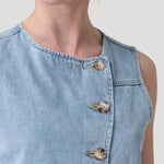 Blusa Algodón Orgánico Mujer Boravest Azul Rockford