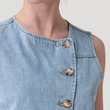 Blusa Algodón Orgánico Mujer Boravest Azul Rockford