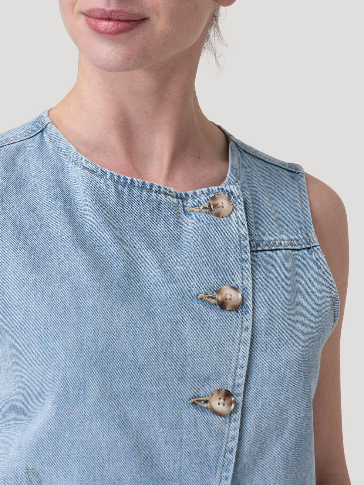 Blusa Algodón Orgánico Mujer Boravest Azul Rockford