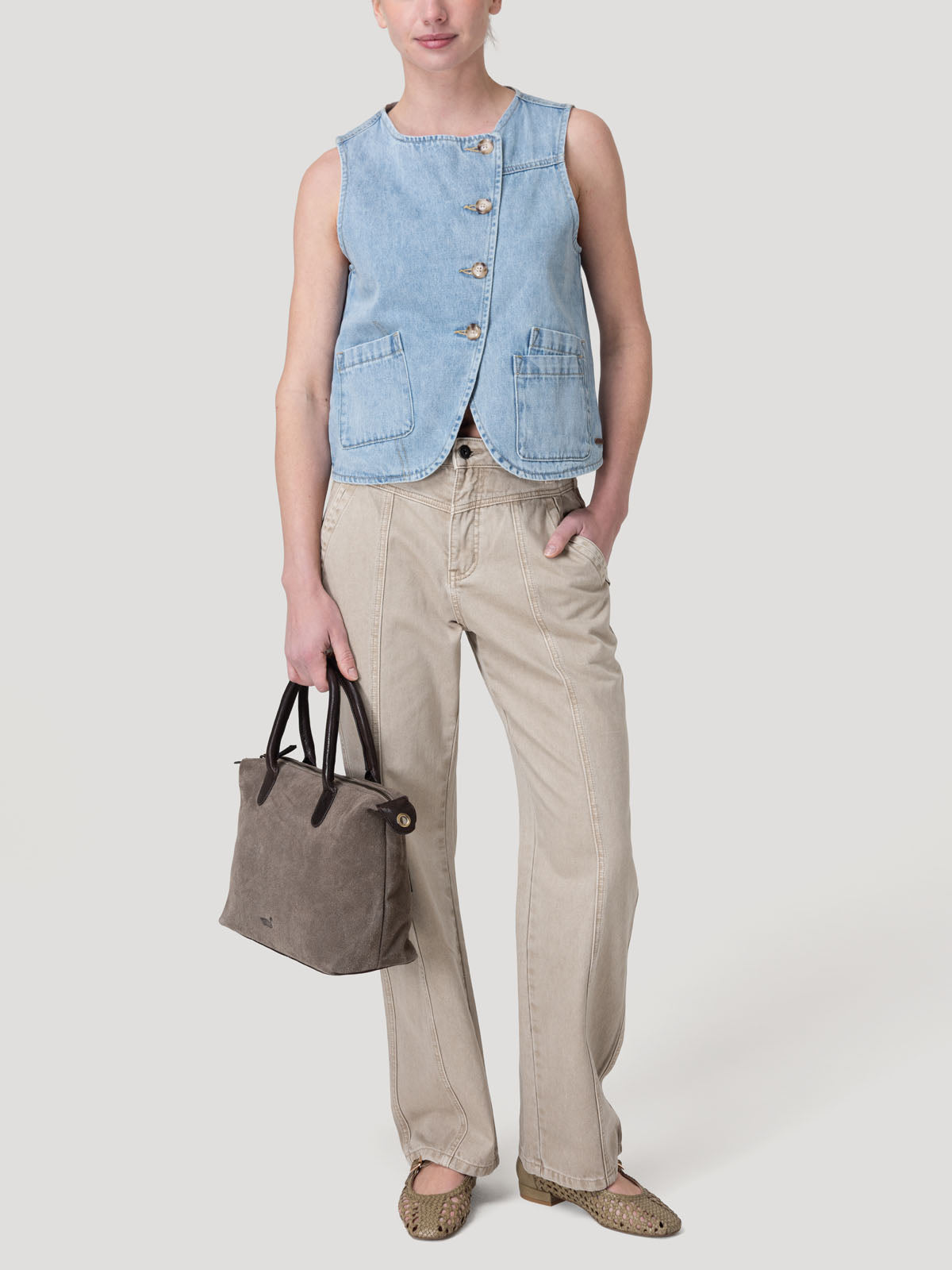Blusa Algodón Orgánico Mujer Boravest Azul Rockford