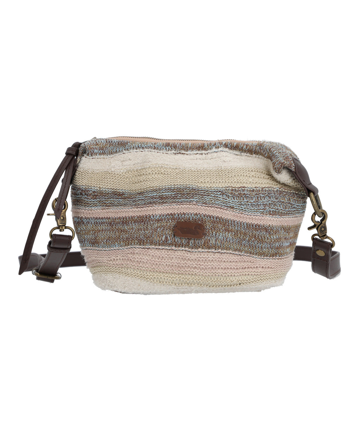 Cartera Algodon Organico Mujer Crochet Samba Cross Beige Rockford