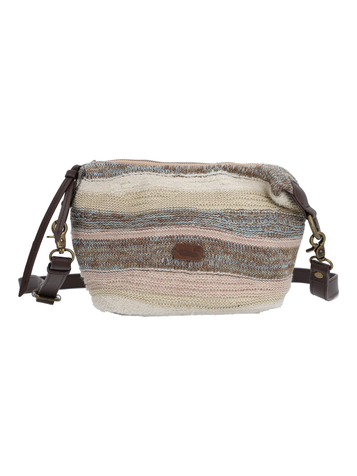 Cartera Algodon Organico Mujer Crochet Samba Cross Beige Rockford