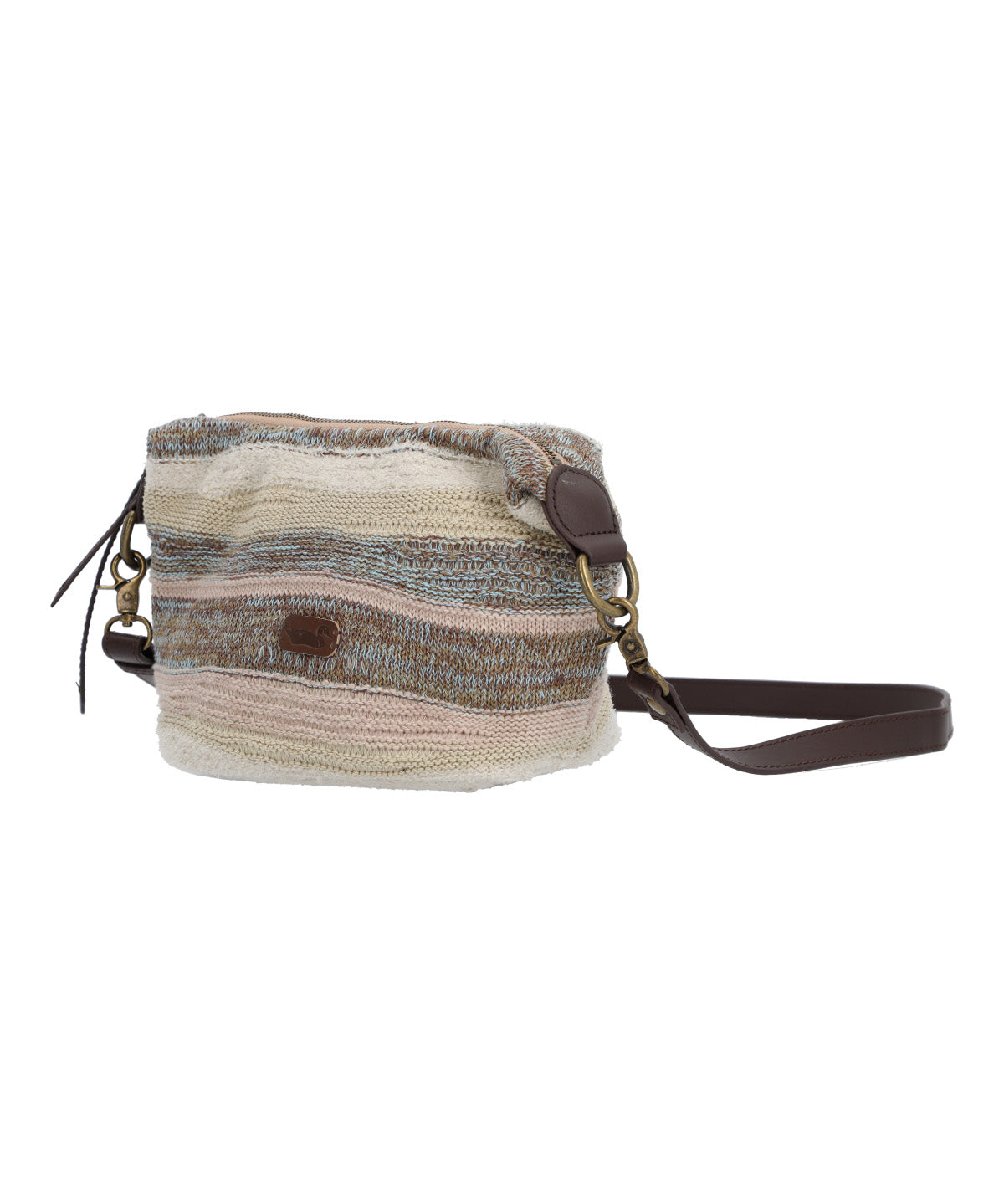 Cartera Algodon Organico Mujer Crochet Samba Cross Beige Rockford