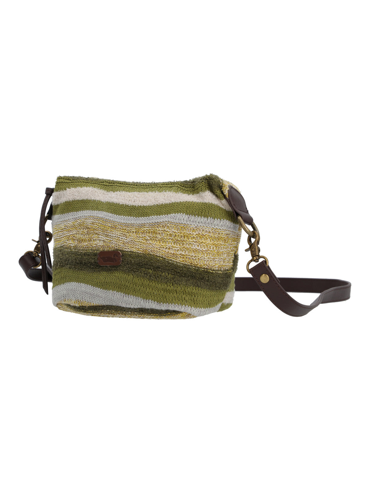 Cartera Algodon Organico Mujer Crochet Samba Cross Verde Rockford