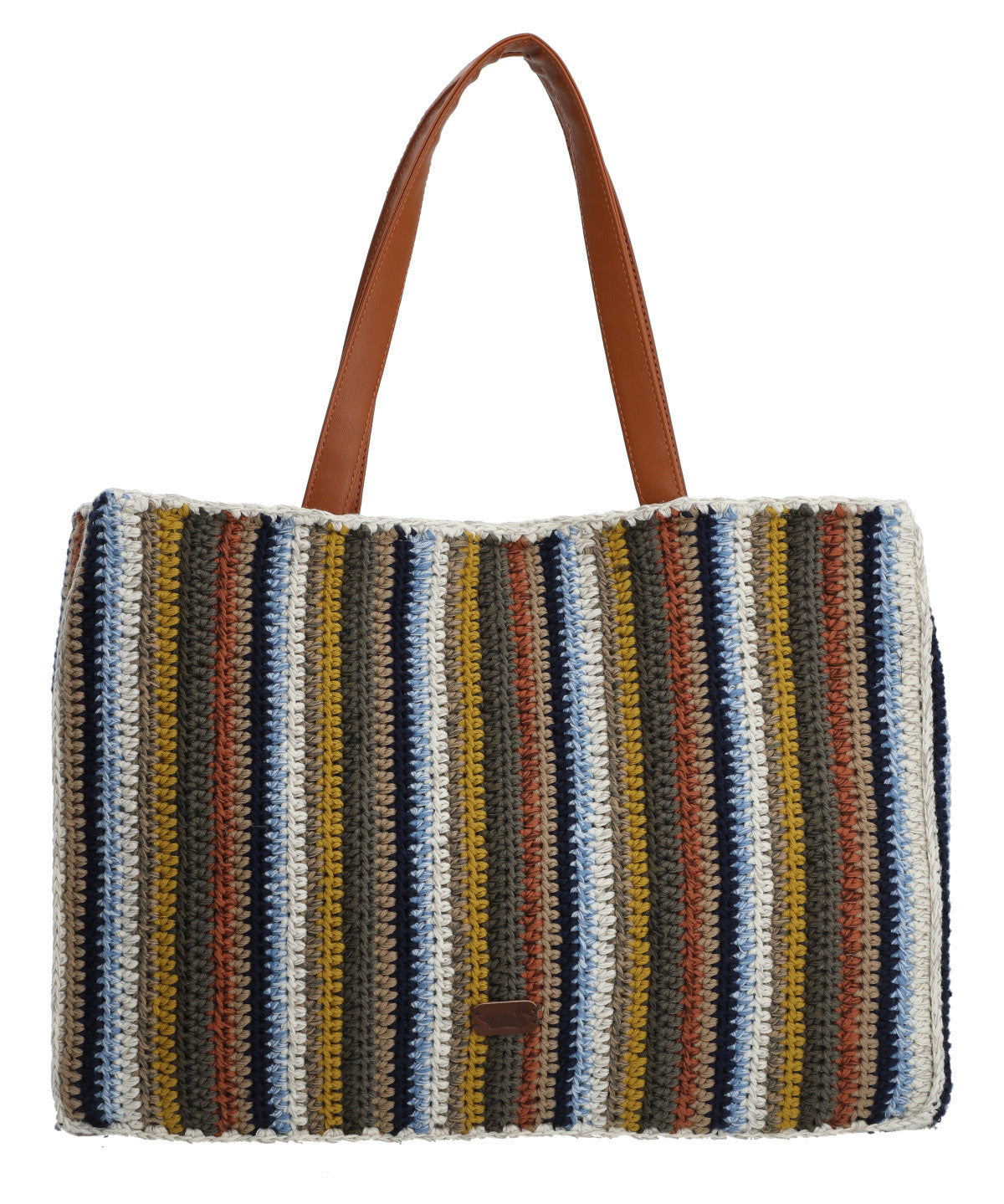 Cartera Algodon Organico Mujer Crochet Mar Tote Multicolor Rockford