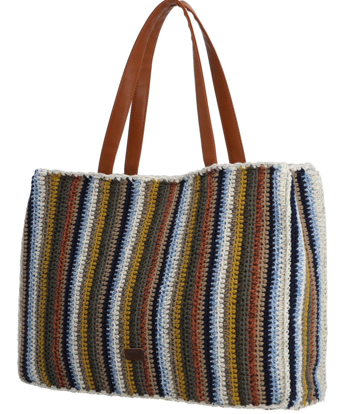 Cartera Algodon Organico Mujer Crochet Mar Tote Multicolor Rockford