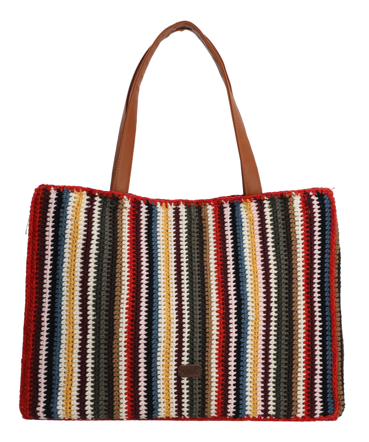 Cartera Algodon Organico Mujer Crochet Mar Tote Multicolor Rockford