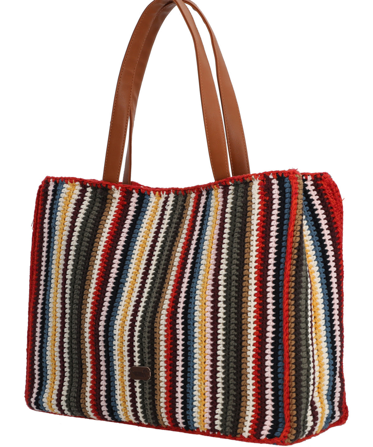 Cartera Algodon Organico Mujer Crochet Mar Tote Multicolor Rockford