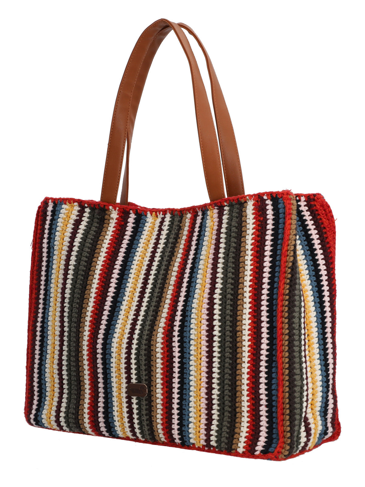 Cartera Algodon Organico Mujer Crochet Mar Tote Multicolor Rockford