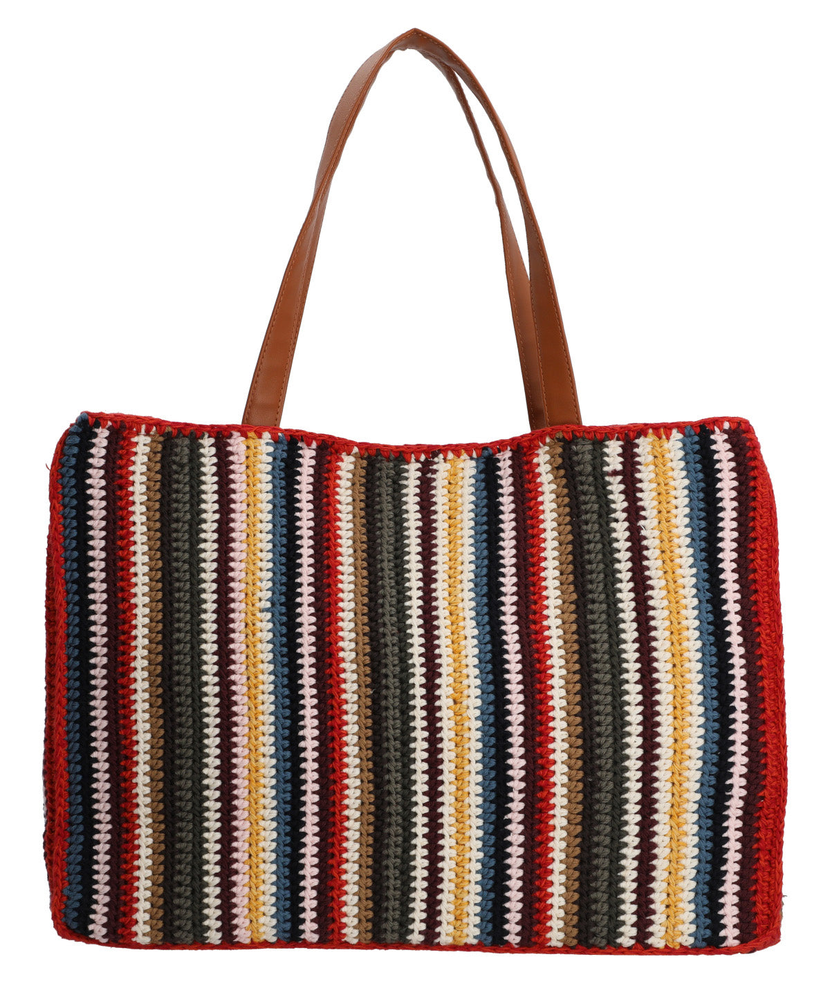 Cartera Algodon Organico Mujer Crochet Mar Tote Multicolor Rockford