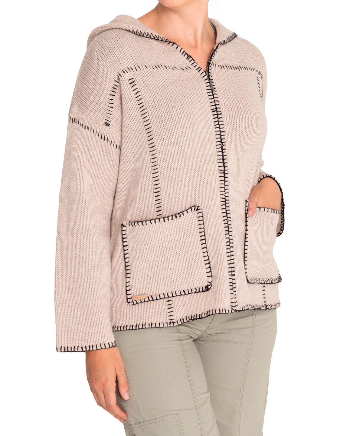 Sweater Fibras Recicladas Mujer Canela Blanco Rockford