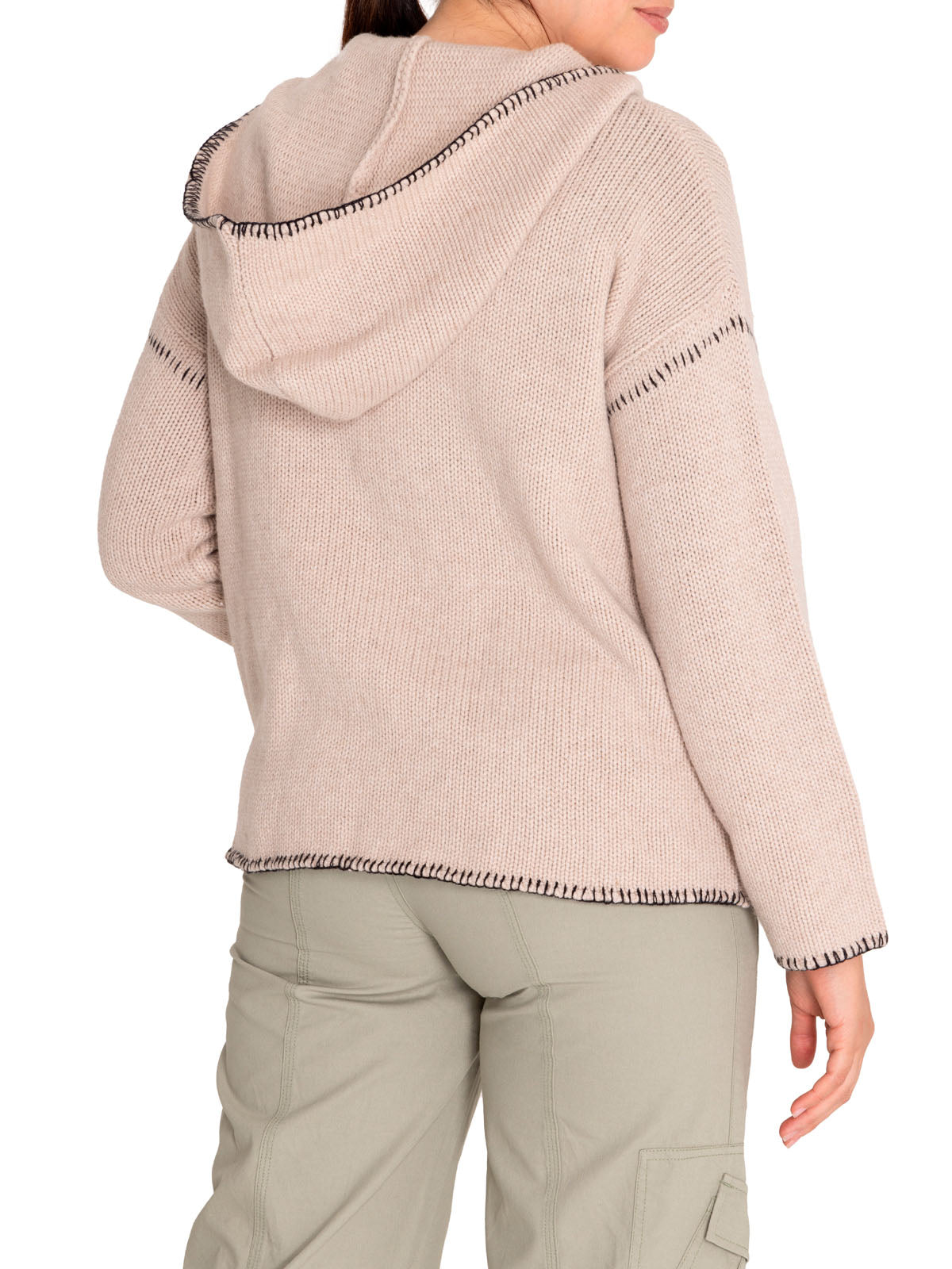 Sweater Fibras Recicladas Mujer Canela Blanco Rockford
