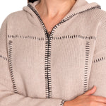 Sweater Fibras Recicladas Mujer Canela Blanco Rockford