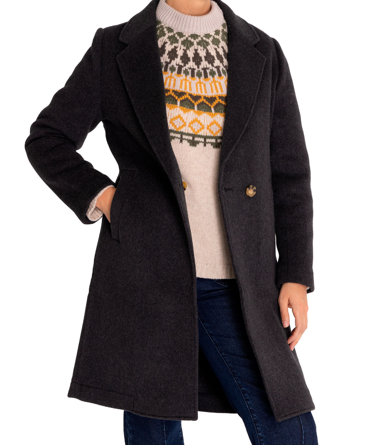 Abrigo Lana Mujer Alma Gris Rockford