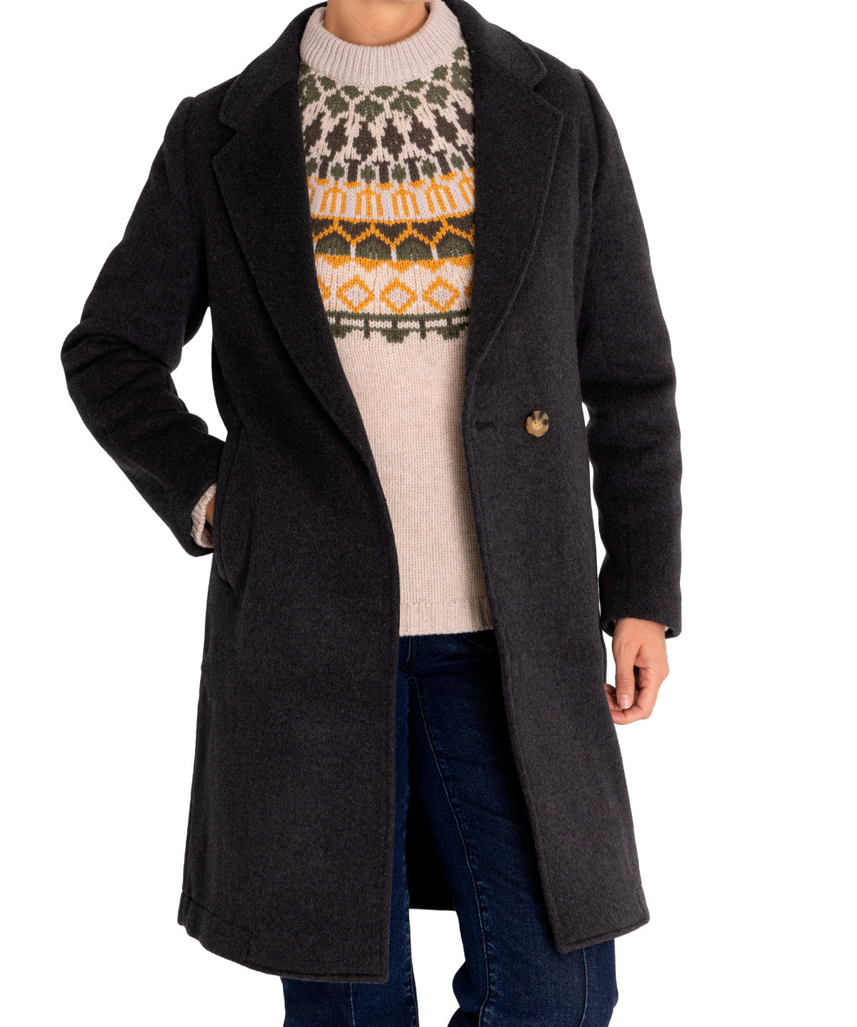 Abrigo Lana Mujer Alma Gris Rockford