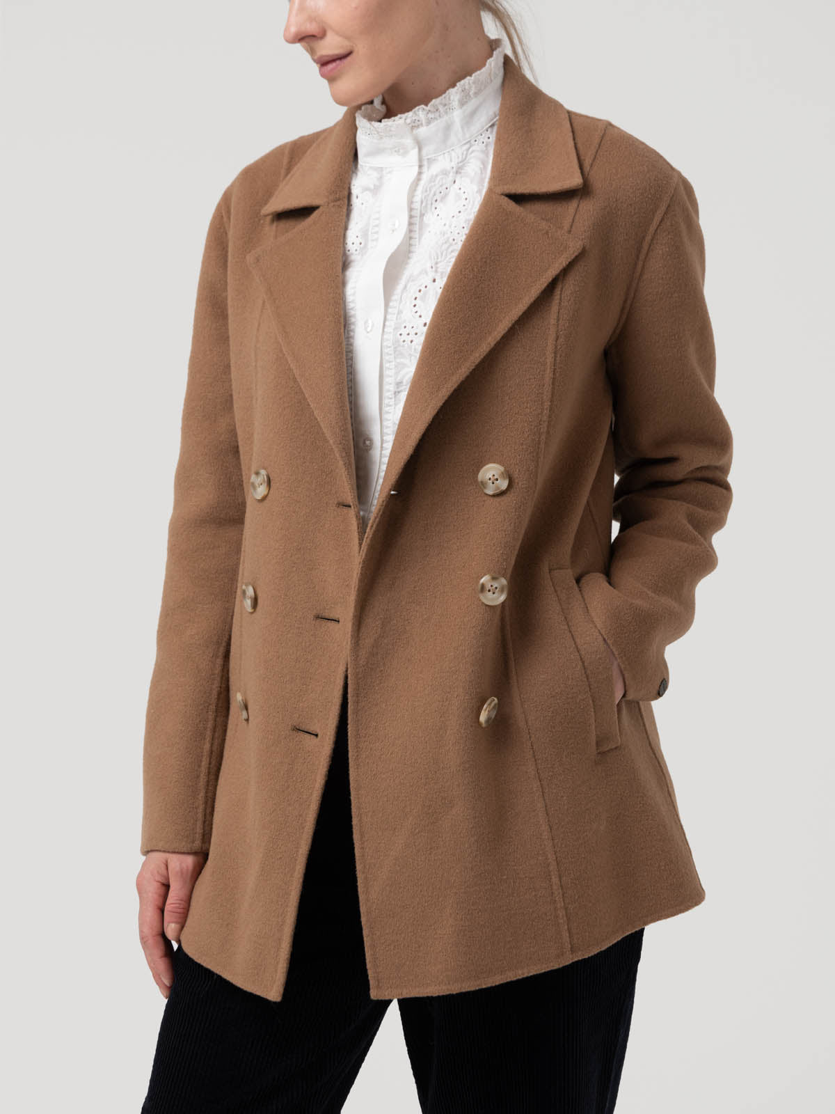 Chaqueta Lana Mujer Gala Café Rockford