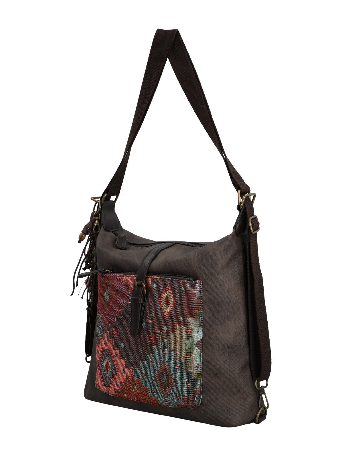 Cartera Textil Mujer Inti Hobo Café Rockford