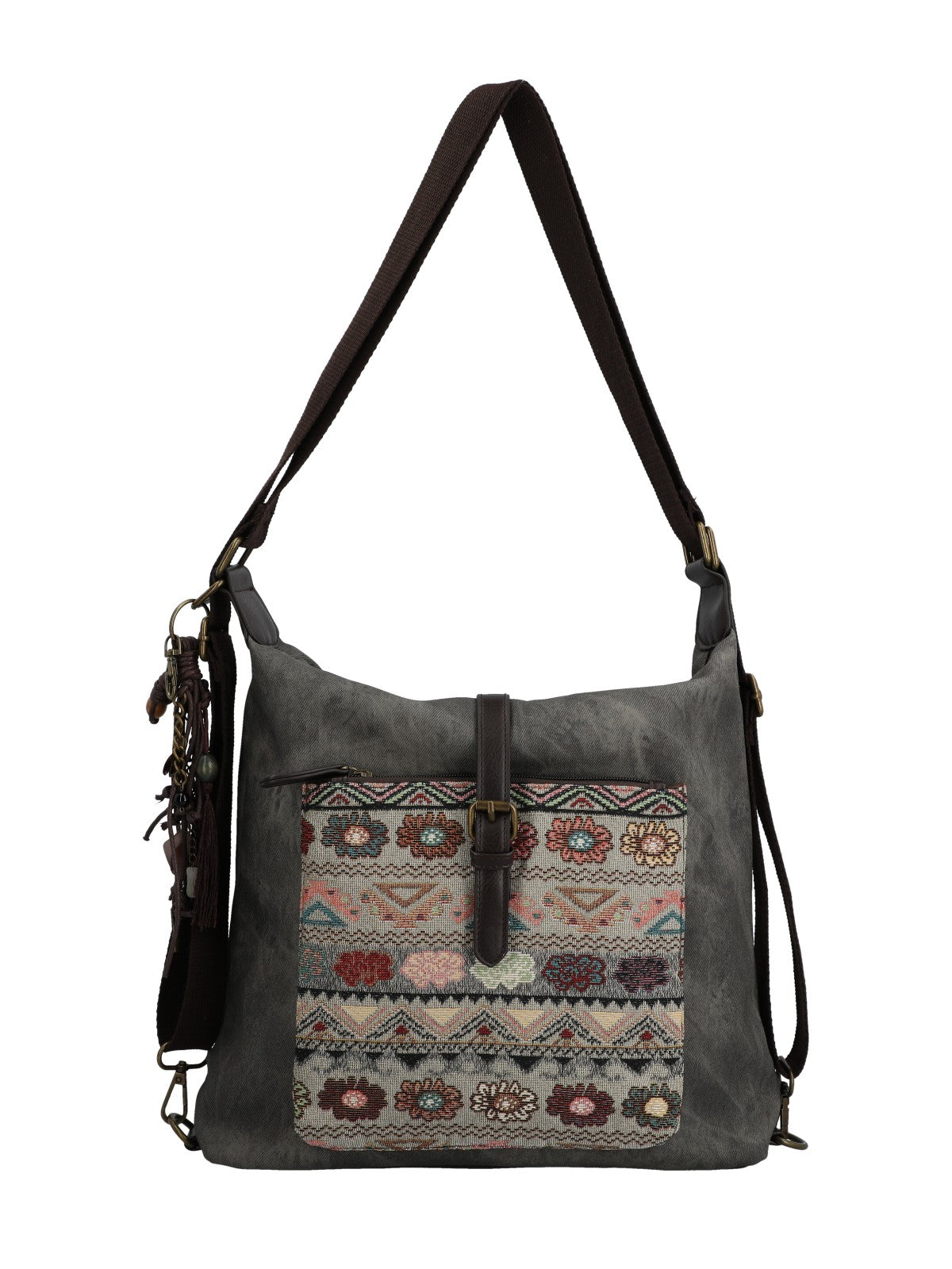 Cartera Textil Mujer Inti Hobo Gris Rockford