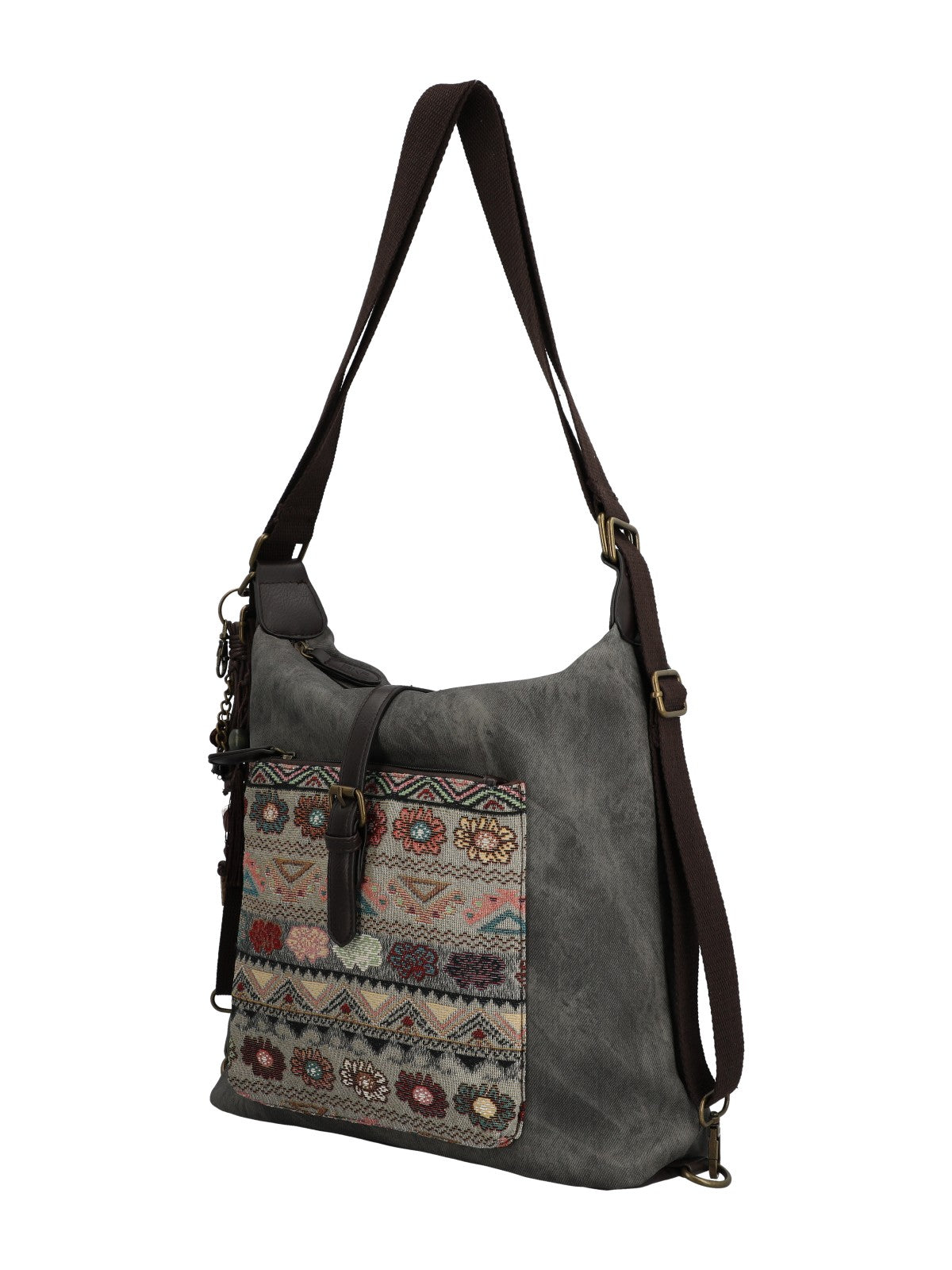 Cartera Textil Mujer Inti Hobo Gris Rockford
