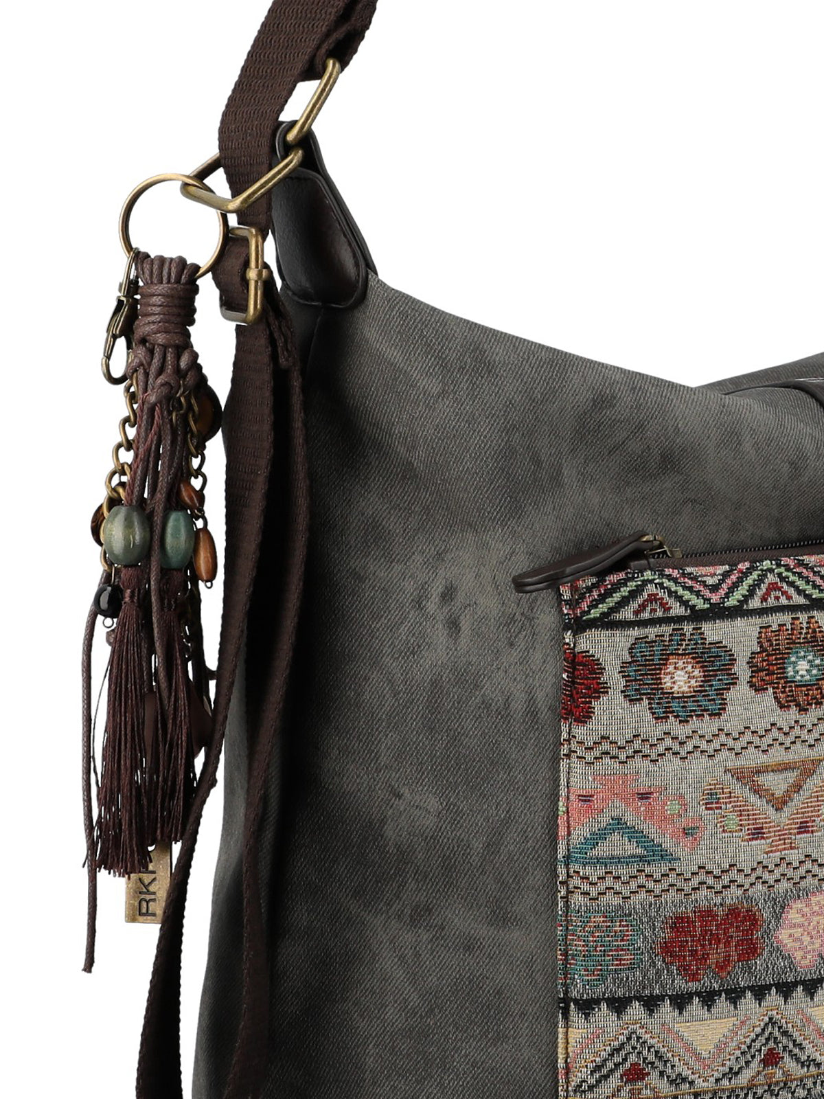 Cartera Textil Mujer Inti Hobo Gris Rockford