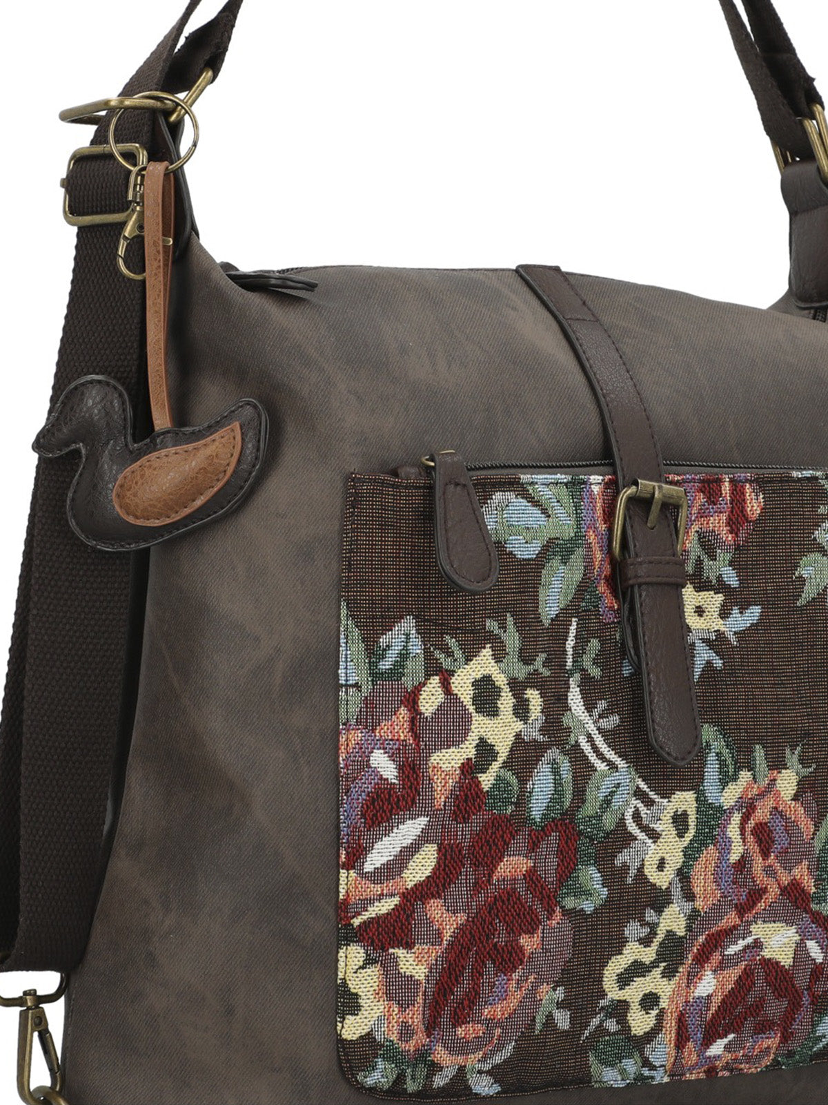 Cartera Textil Mujer Inti Hobo Chocolate Rockford