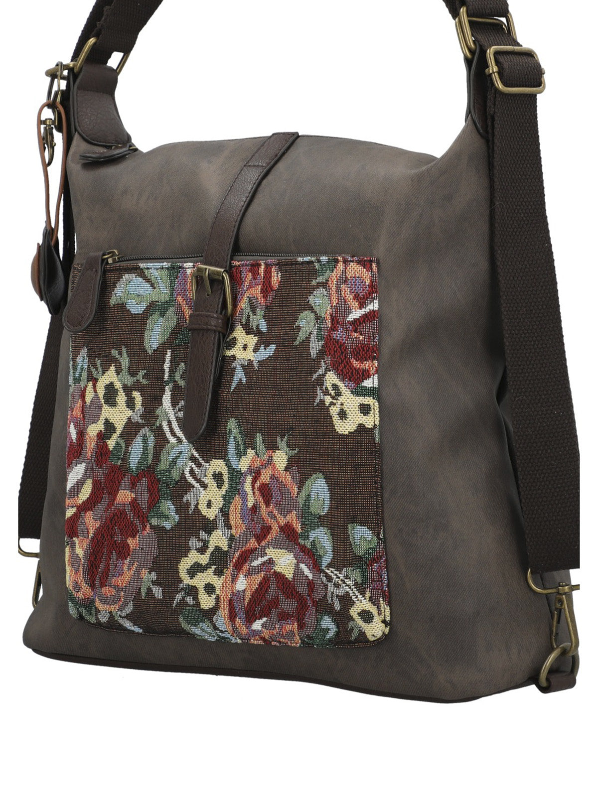Cartera Textil Mujer Inti Hobo Chocolate Rockford