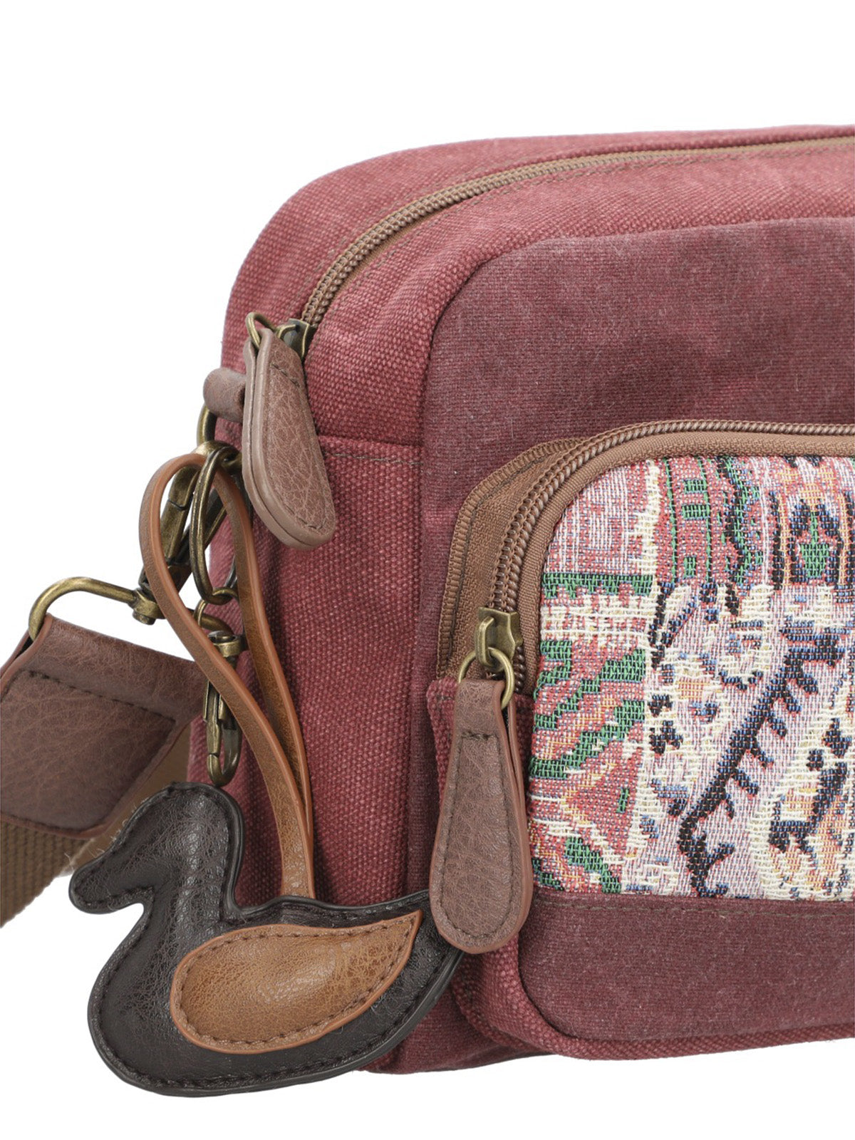 Mochila Textil Mujer Kaur Cross Burdeo Rockford