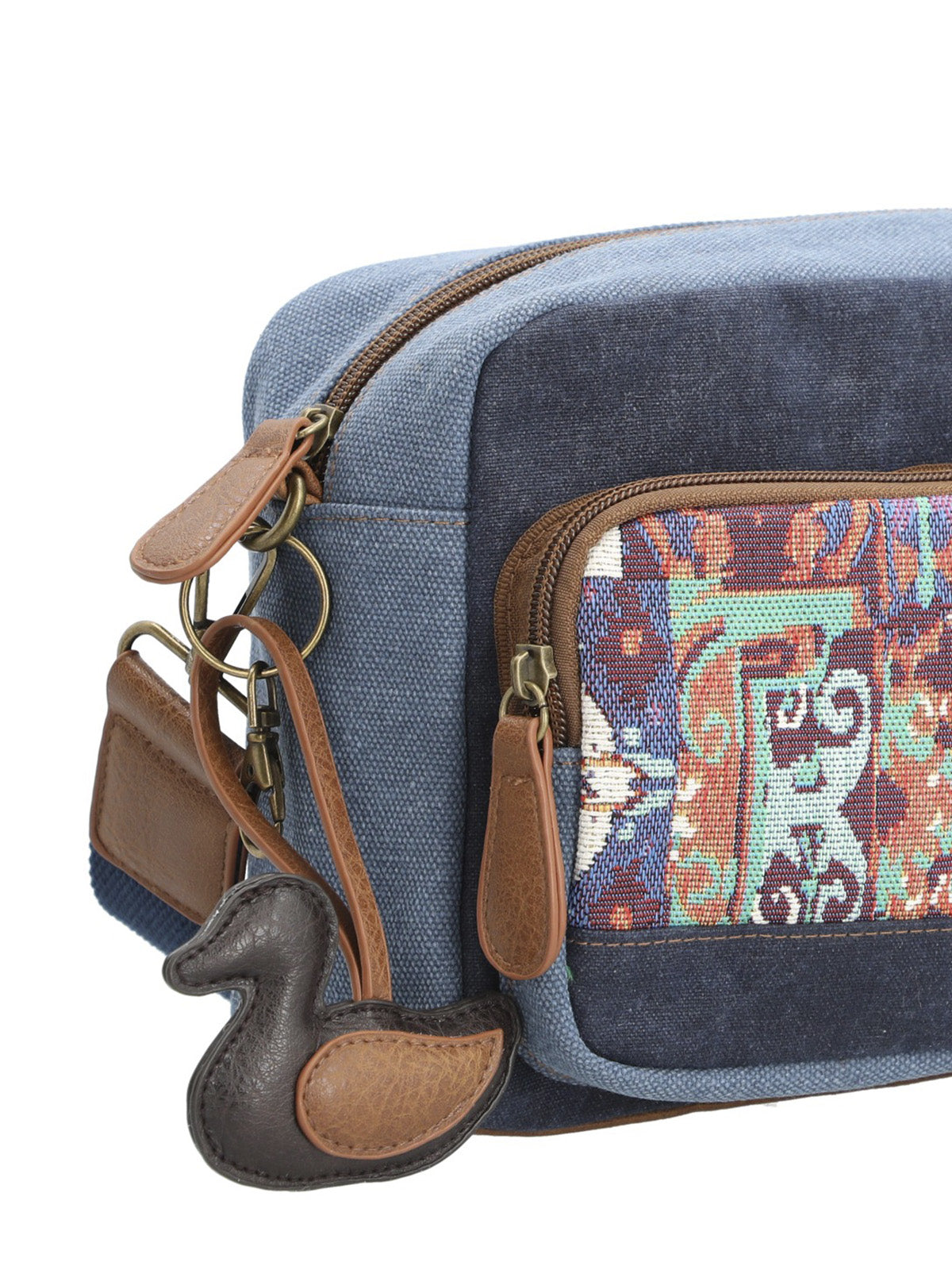 Cartera Textil Mujer Kaur Cross Azul Rockford