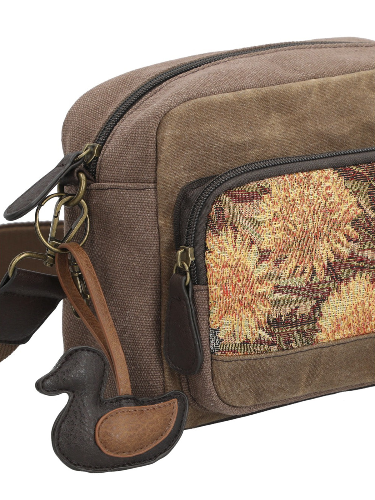Cartera Textil Mujer Kaur Cross Chocolate Rockford