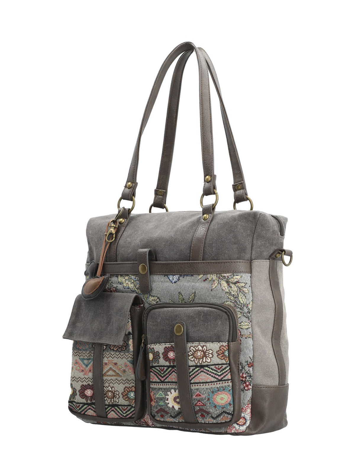 Cartera Textil Mujer Atzi Bag Gris Rockford