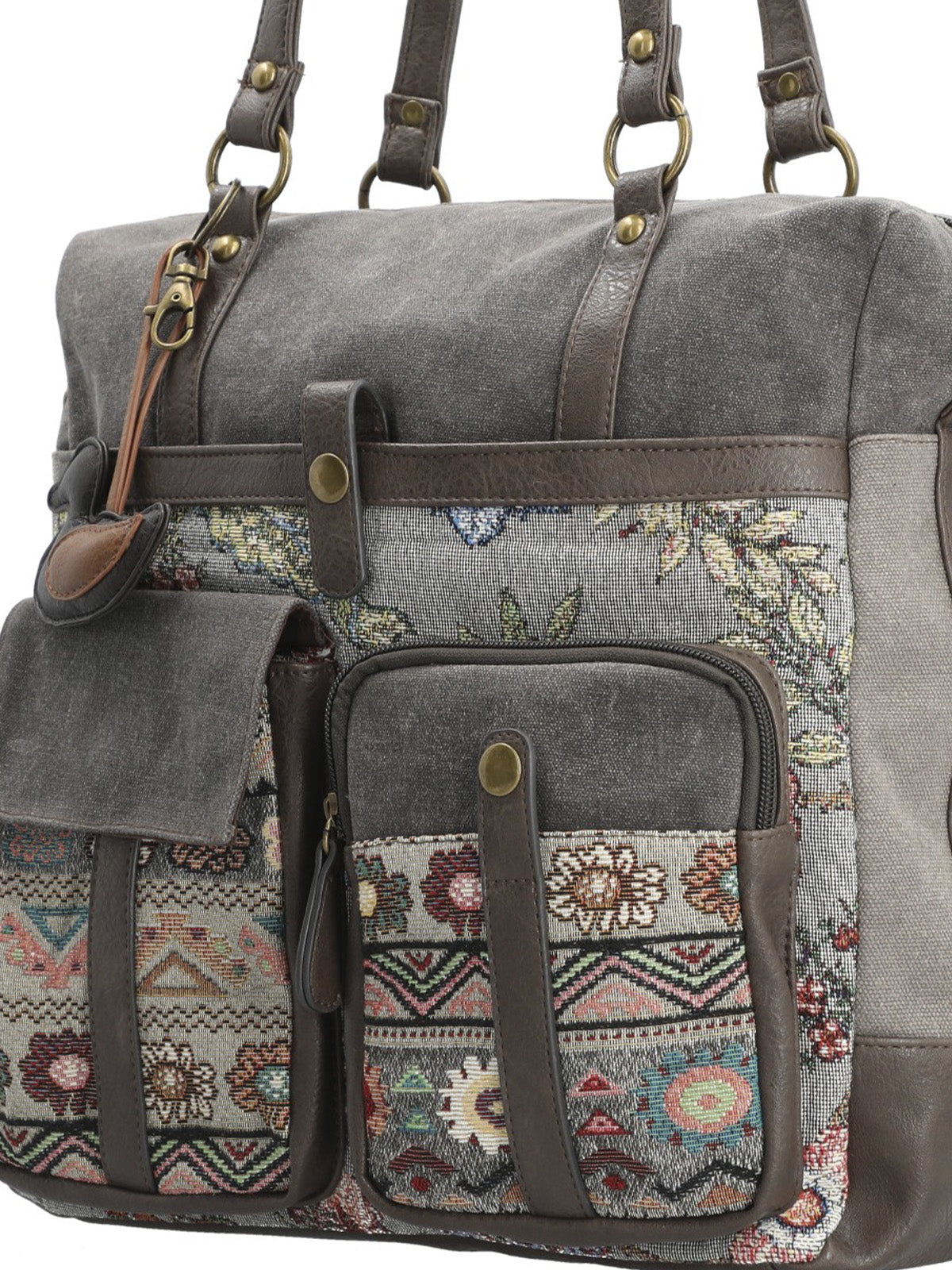 Cartera Textil Mujer Atzi Bag Gris Rockford